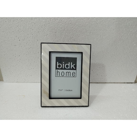 BIDK Home Bone Rectangular Picture Frame - for 5" x 7" Photo - White and Cream