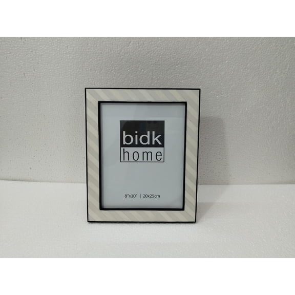 BIDK Home Bone Rectangular Picture Frame - for 8" x 10" Photo - White and Cream