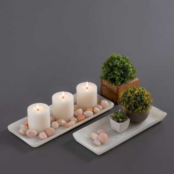 BIDK Home Ceramic Rectangular Serving Platters - 23" - Set of 2