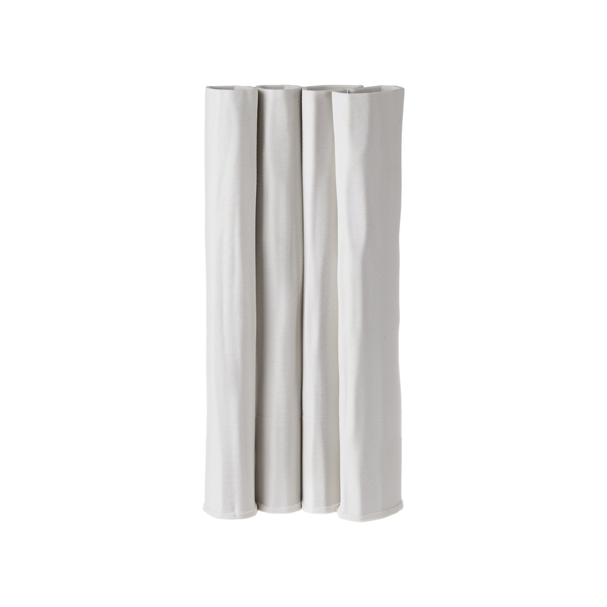 White Ceramic Textured Column Vase for Fresh or Dried Flowers