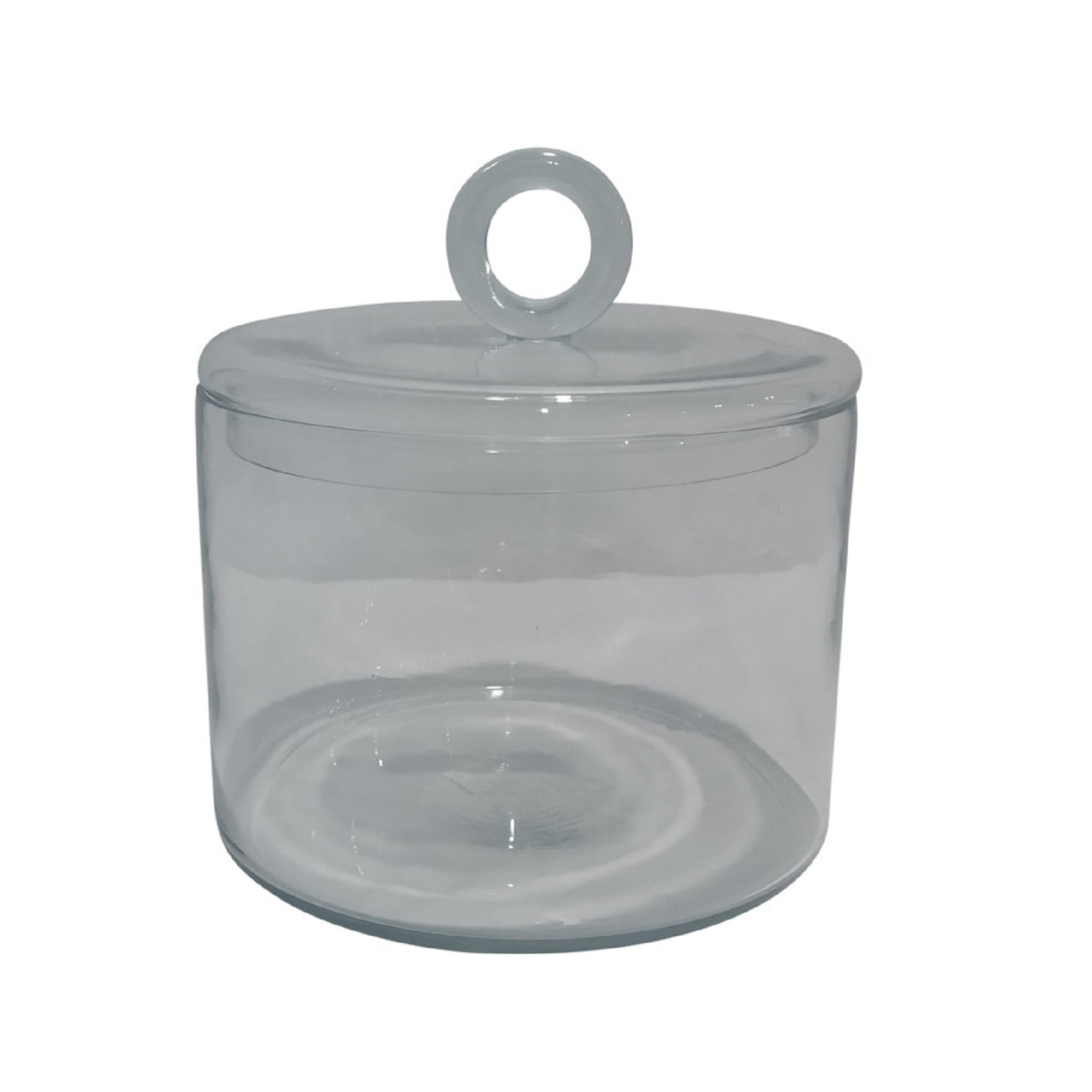 Clear Glass Cylindrical Storage Jar with Lid - 8.25"