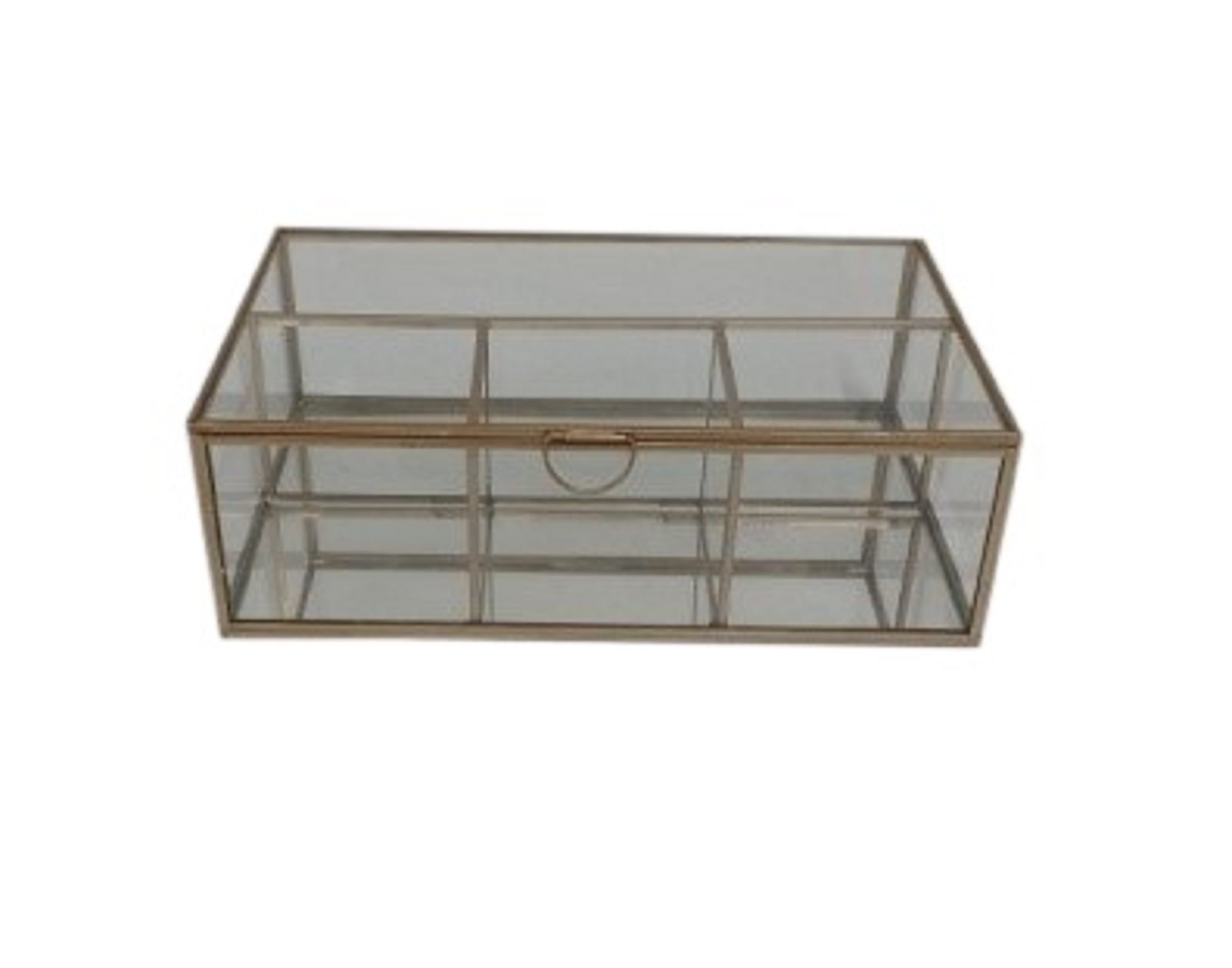 Gold and Clear Glass Rectangular Decorative Storage Box
