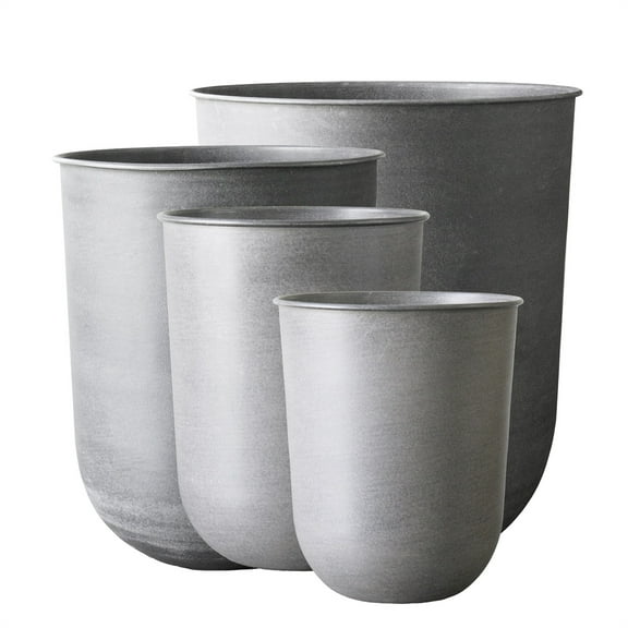 BIDK Home Glazed Planter Pots - 23.5" - Light Gray - Set of 4