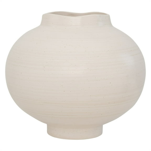 BIDK Home Hand Crafted Camila Decorative Vase - 12.25" - Cream