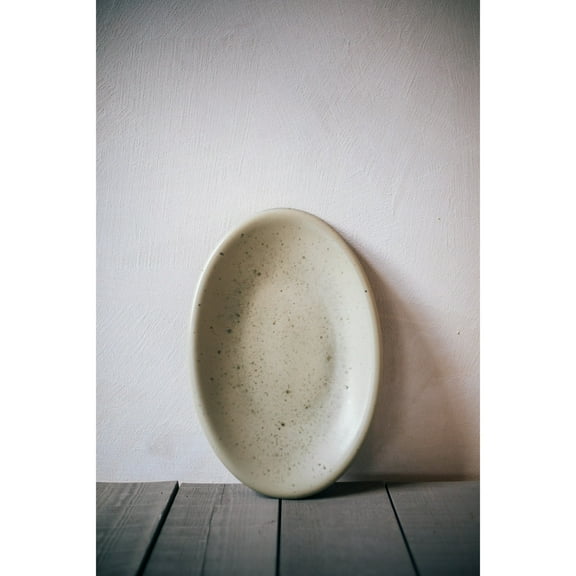 BIDK Home Hand Painted Round Glazed Stoneware Charger Plate - 15.75" - Olive Green