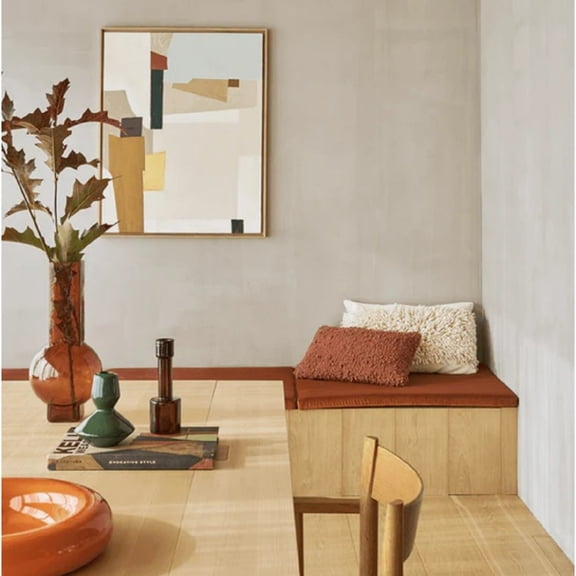 BIDK Home Handmade Round Glossy Serving Bowl - 14.25" - Orange