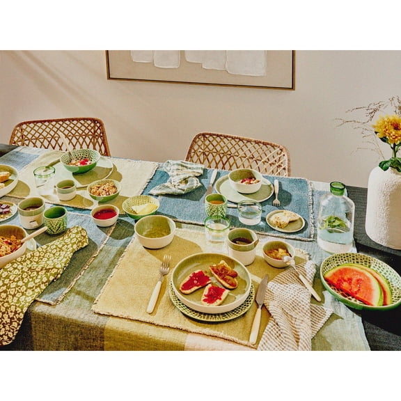 BIDK Home Handwoven Rectangular Placemat - 19.5" - Aqua Blue