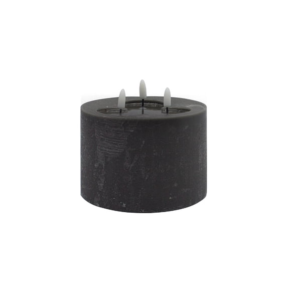 BIDK Home LED Lighted Small 3 Wicked Flameless Candle - 6" - Gray