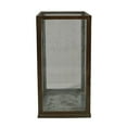 thumbnail image 1 of BIDK Home Large Aged-Finish Iron and Glass Candle Holder  - 12" - Antique Brown, 1 of 3