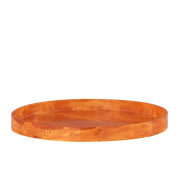BIDK Home Large Round Serving Tray - 16.25" - Orange