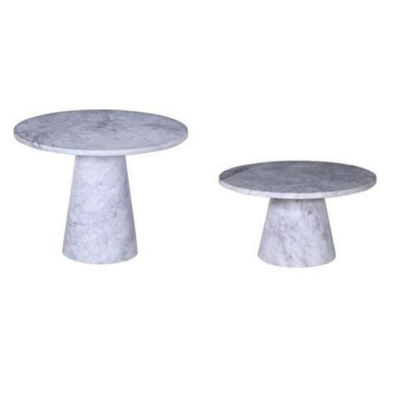 BIDK Home Marble Cone Side Tables - 30.5" - Purple - Set of 2