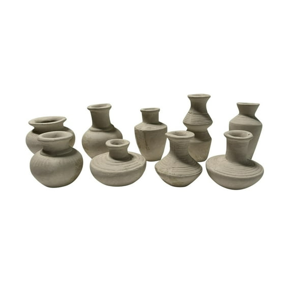 BIDK Home Mini Paper Mache Vase - 12.5" - White - Set of 9