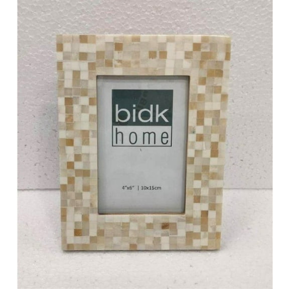 BIDK Home Mosaic Picture Frame - for 4" x 6" Photo - Light Brown