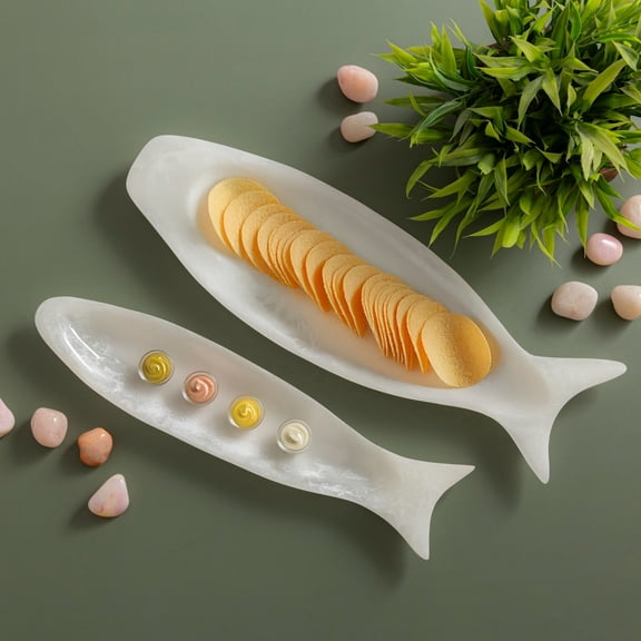 BIDK Home Oval Fish Serving Platter - 16.5" - Set of 2