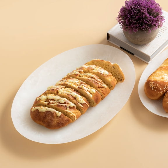 BIDK Home Oval Glossy Serving Platter - 14.5" - White