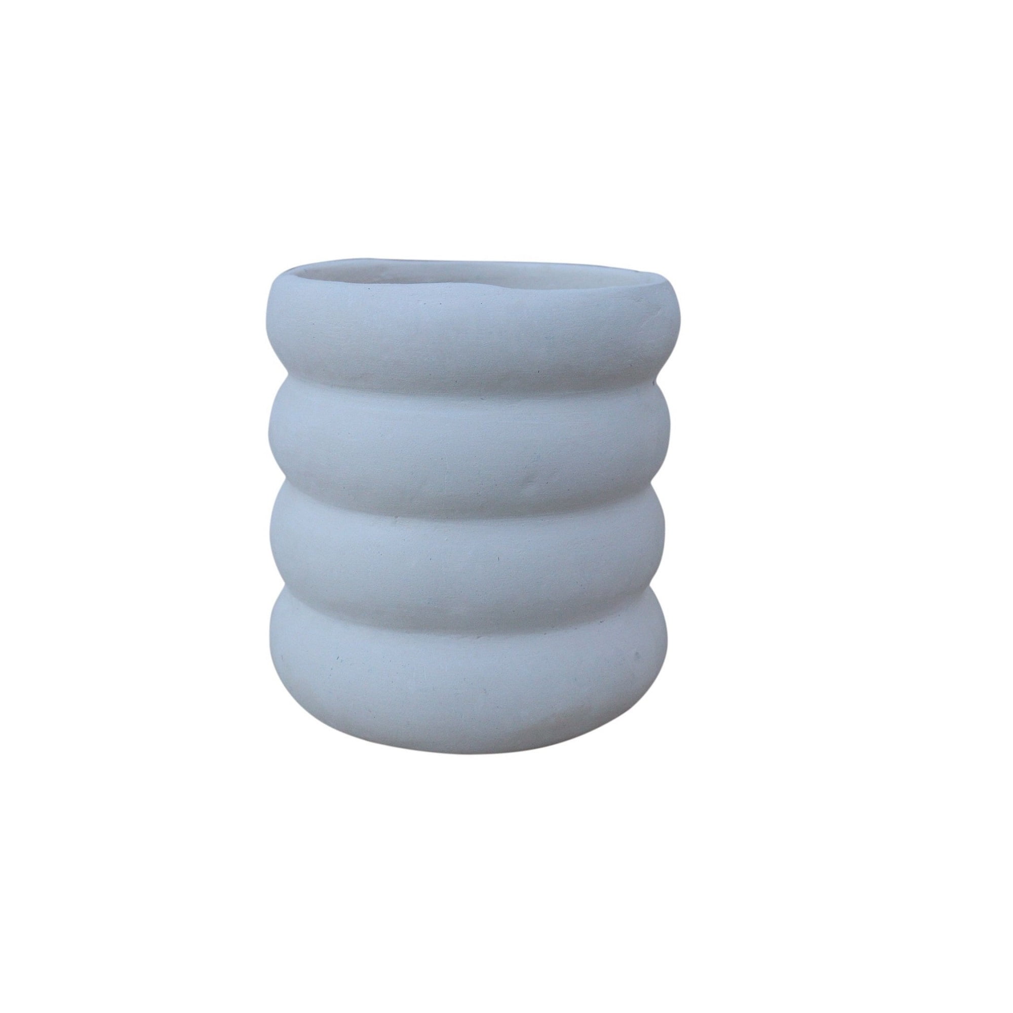 White Paper Mache Decorative Table Vase, 5.25 Inches