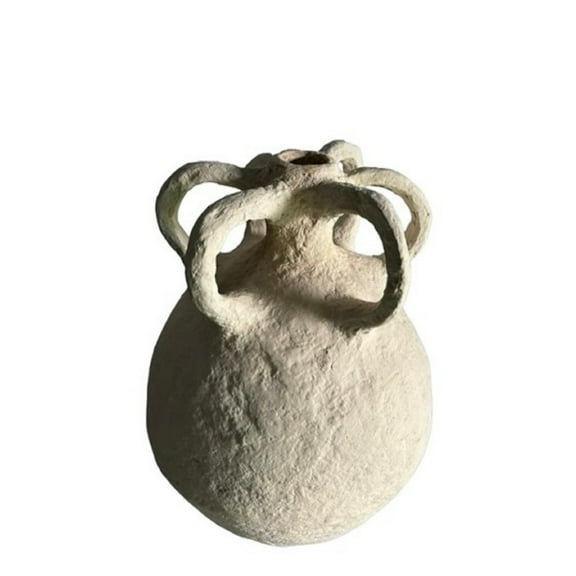 BIDK Home Paper Mache Vase with 6 Handles - 19.75" - Cream