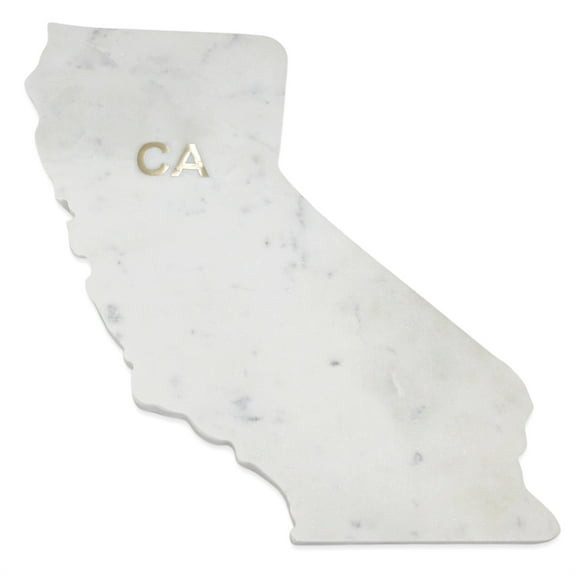 BIDK Home Polished Marble "California" Cutting Board - 14" - White