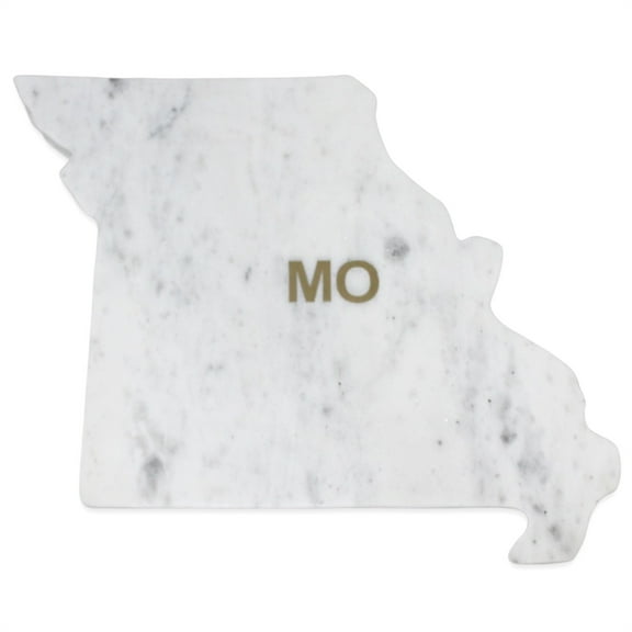 BIDK Home Polished Marble "Missouri" Cutting Board - 13.5" - White