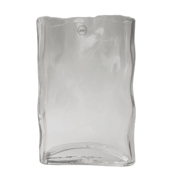 BIDK Home Rectangular Abstract Glass Vase - 12.25" - Clear