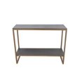 thumbnail image 1 of BIDK Home Rectangular Aluminum Console Table with Shelf  - 43.5" - Black and Brass Tone, 1 of 2