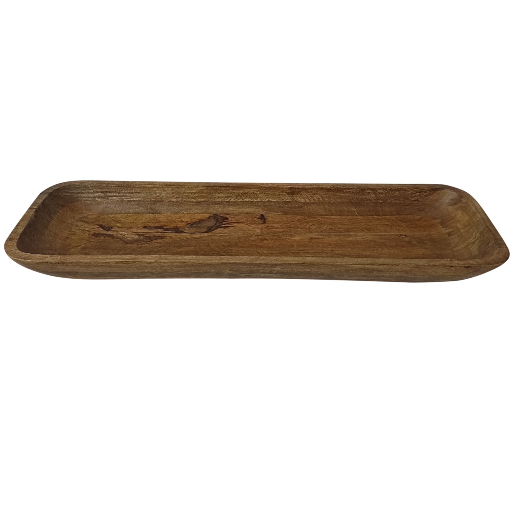 Large Rectangular Natural Antique Mango Wood Serving Bowl
