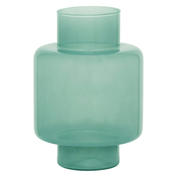 BIDK Home Recycled Glass Floral Standing Vase - 10.5" - Teal Green