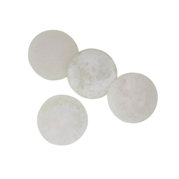 BIDK Home Round Coasters - 4" - White - Set of 4