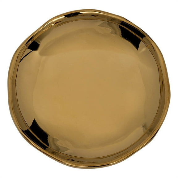 BIDK Home Shiny Round Plate - 3.5" - Gold
