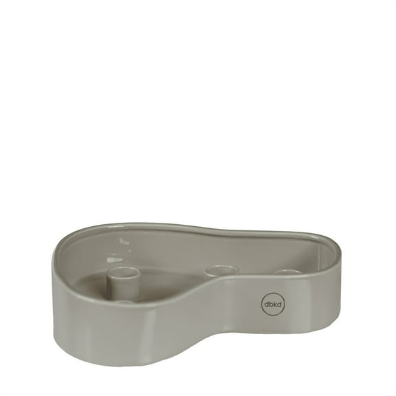 BIDK Home Shiny Taper Candle Holder - 8.25" - Gray