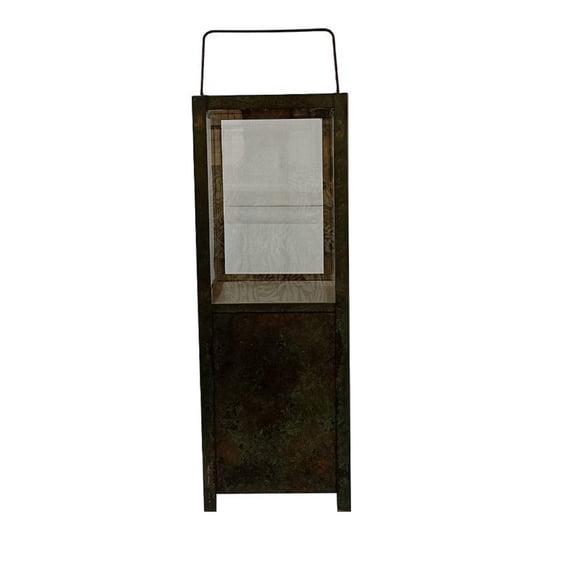 BIDK Home Small Cabinet Style Lantern - 24" - Green Patina