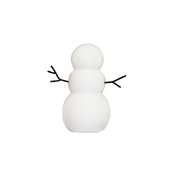 BIDK Home Small Ceramic Snowman Christmas Tabletop Figurine - 4.25" - White