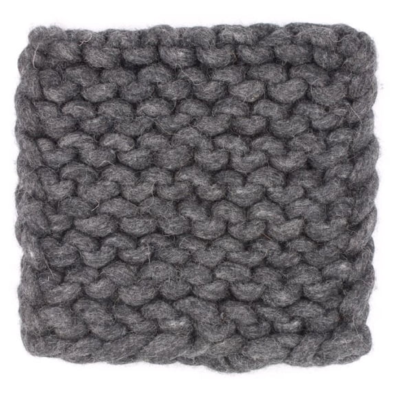 BIDK Home Square Wool Chain Knitted Trivet - 8" - Gray