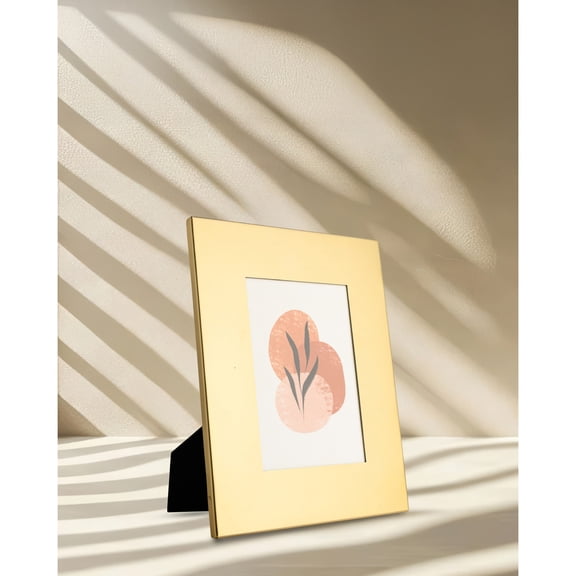 BIDK Home Stainless Steel Rectangular Picture Frame - for 8" x 10" Photo - Gold