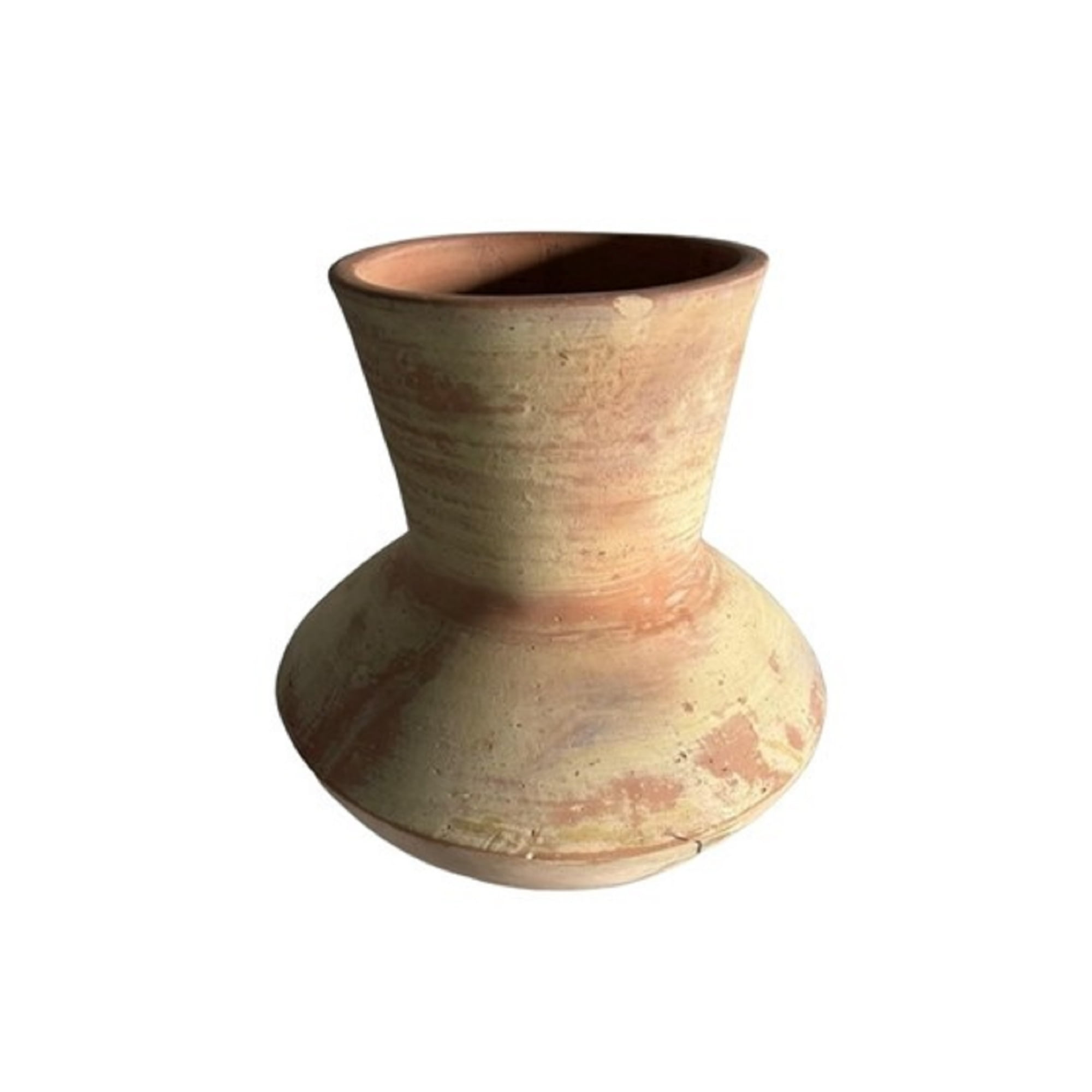 Rustic Brown Terracotta Vase with Tapered Neck