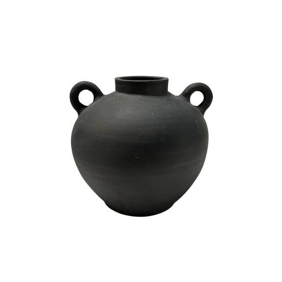 BIDK Home Terracotta Standing Amphora Vase - 11.5" - Black