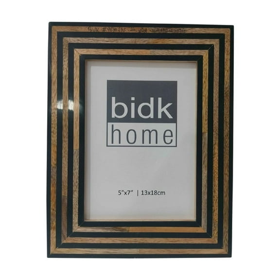 BIDK Home Tiles Rectangular Picture Frame - for 5" x 7" Photo - Black and Brown