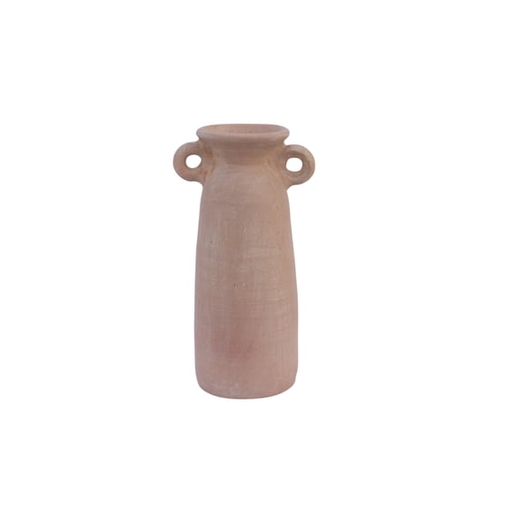 BIDK Home Vintage Style Terracotta Accent Vase - 13" - Brown