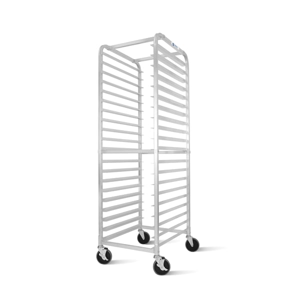 BIEAMA 20-Tier Sheet Pan Rack, NSF Bun Pan Rack, Aluminum Bakery Rack, Home Commercial Kitchen Bakery Cooling Rack, 4 Wheels