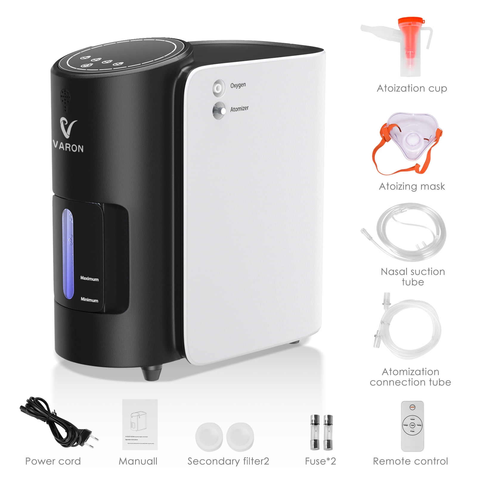 BIENDAY 101 Household&Classic Oxygen Machine w-Accessories&12 1-7L Tube& 93%-33%-concentration -M Home use
