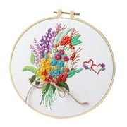 BIERELAOZI DIY Embroidery Kit 1x 1 Floral Pattern Handmade Embroidery Kits, 2 Pieces