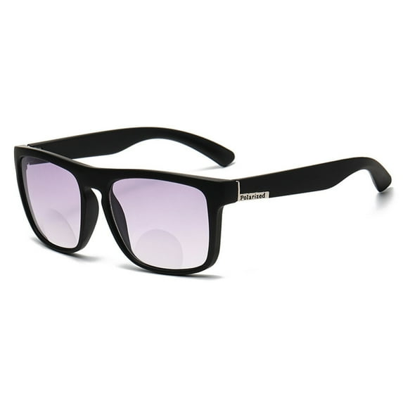 BIFOCAL Reading Glasses 2.50 for Women and Men. Oversized Gradient Gray Presbyopic Glasses. Square Sunglasses Black Readers +2.50