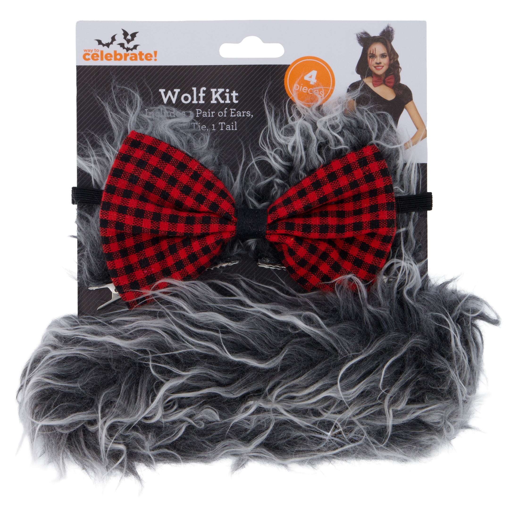 Wolf Costume Accessory Kit for Adults, Multicolor, 4 Pieces, Halloween by Way To Celebrate