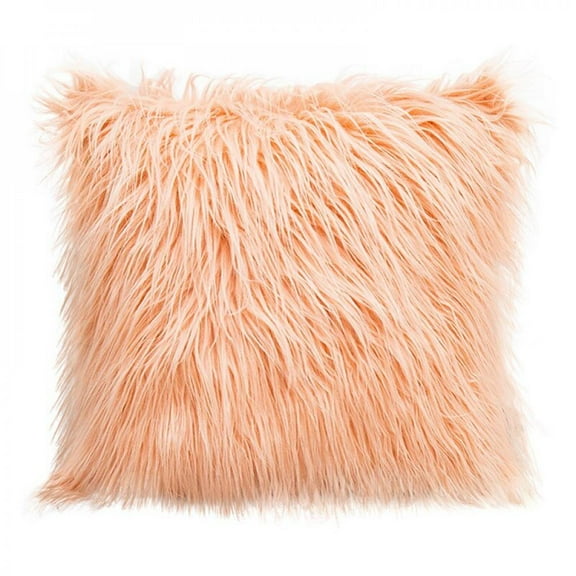 [BIG CLEARANCE]1PC Nordic Posh Style Home Decor Super Soft Plush Mongolian Faux Fur Throw Pillow Cover Cushion Case Pillowcase Square Multi Colors 18