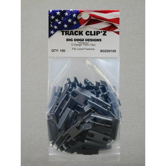 BIG DOGZ DESIGNS TRACK CLIP'Z FOR LIONEL FASTRACK (100) CLIPS BDZ00100