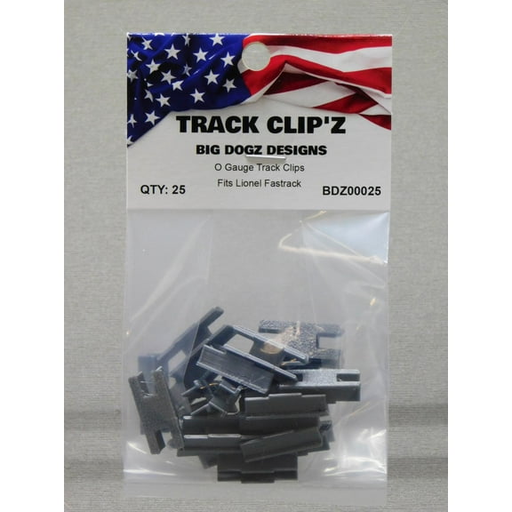 BIG DOGZ DESIGNS TRACK CLIP'Z FOR LIONEL FASTRACK 25 PACK CLIPS BDZ0025