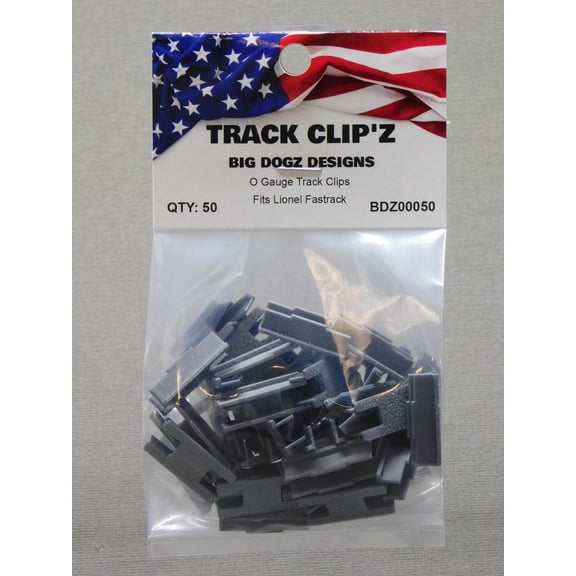BIG DOGZ DESIGNS TRACK CLIP'Z FOR LIONEL FASTRACK (50) CLIPS BDZ0050