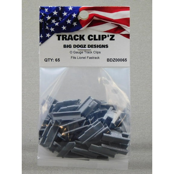 BIG DOGZ DESIGNS TRACK CLIP'Z FOR LIONEL FASTRACK (65) CLIPS BDZ0065