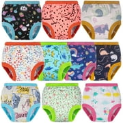 BIG ELEPHANT 10-pack Baby Potty Training Underwear, Soft 100% Cotton Absorbent Training Pants for Boys & Girls, Ages 12M-10Y
