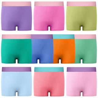 BIG ELEPHANT 10-Pack Girls' Underwear – 100% Cotton Boyshort Panties, Soft, Breathable Boxer Briefs for Toddler and Young Girls (Sizes 4T to 9Y)